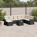  9-dijelni set vrtnih sofa s jastucima crni od poliratana | shoptok.hr
