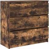  Komoda boja dimljenog hrasta 80x35x76 cm konstruirano drvo | shoptok.hr