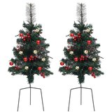  Umjetno osvijetljeno božićno drvce za stazu 2 kom 76 cm PVC | Shoptok.si