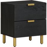 Furnova Nočna omarica črna 40x33x46 cm trden mangov les, (21927765) | Shoptok.si