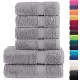 vidaXL 6-dijelni vrhunski set ručnika sivi 600 gsm 100 % pamuk | shoptok.hr