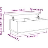  Stolić za kavu 100 x 50 x 35 cm od masivne borovine | shoptok.hr