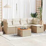 vidaXL 6-dijelni set vrtnih sofa s jastucima bež od poliratana | shoptok.hr