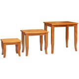  Nesting bočni stolovi 3 pcs Prirodna Čvrsto mahagonijsko drvo | shoptok.hr