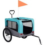  2-u-1 prikolica za bicikl i kolica za kućne ljubimce plavo-siva | shoptok.hr