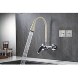 Inter Ceramic zidna slavina za sudoper Linni mjed kromirana/bež | shoptok.hr