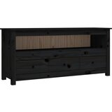 Maison Chic TV omarica - TV enota - Televizijska omarica črna 114x35x52 cm trdna borovina, (21699968) Cene