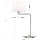 Orion LA 4-1209/1 - Stona lampa CARLTON 1xE27/40W/230V bela/mat hrom | Eponuda.com