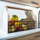Hanah home korpa za voće Wbask 001, crna / prirodno drvo Cene