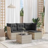 Maison Chic Seti vrtnega pohištva - Vrtna garnitura - Vrtni pohištvo set 5-delna z blazinami siv poli ratan, (21818572) | Shoptok.si