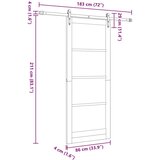  Klizna vrata ORKDAL Prirodna i crna 86 x 211 cm | shoptok.hr