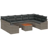  Set od 10 komada vrtnih kauča s jastučićima siva poli ratan akacija | shoptok.hr