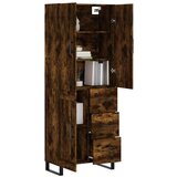  Visoka komoda dimljeni hrast 69 5x34x180 cm konstruiranog drva | shoptok.hr