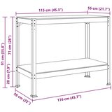  Radne klupe s policom Crna 81 x 41 x 145 cm Konstruirano drvo | shoptok.hr