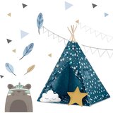  Teepee šator za djecu s nukido svjetlima - plavi | shoptok.hr