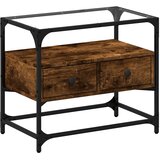 TV ormarić sa staklenom površinom boja hrasta 60x35x51cm drveni | shoptok.hr
