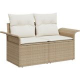 vidaXL 9-delni komplet vrtnhih sofa z blazinami Bež poli ratan Acacia | Shoptok.si