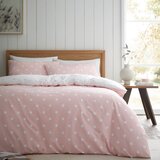 Catherine Lansfield Bela/rožnata flanelna posteljnina za zakonsko posteljo 200x200 cm Polka Dot – | Shoptok.si