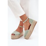 Boto Women's platform espadrilles with weaving mint Selise Cene