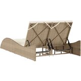 vidaXL Ležalnik z blazino bež 114x205x73 cm poli ratan | Shoptok.si