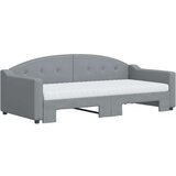  Dnevni krevet na razvlačenje svjetlosivi 90 x 190 cm od tkanine | shoptok.hr