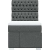 vidaXL Box spring postelja z vzmetnico temno siva 90x200 cm blago | Shoptok.si