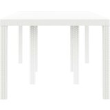  Vrtna miza Bela 200x100x73 cm Poli Ratan, (22008707) | Shoptok.si