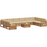  Setovi sofa 11 pcs Prirodna i bež Čvrsto drvo akacije | Eponuda.com
