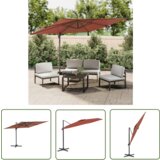  The Living Store Vrtni senčnik z aluminijastim drogom terakota 300x300 cm - Vrtni Senčnik, (21743613) | Shoptok.si