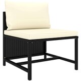 Poli 3-dijelni vrtni set sofa od poliratana s jastucima crni | shoptok.hr