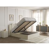 Bobochic Paris Bež oblazinjena zakonska postelja s prostorom za shranjevanje z letvenim dnom 160x200 cm Badja – | Shoptok.si