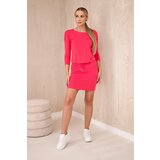 Kesi Viscose dress with a tie at the waist fuchsia color | shoptok.hr