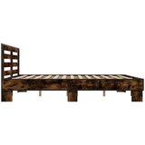  Posteljni okvir dimljeni hrast 200x200 cm inž. les in kovina | Shoptok.si