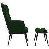  Stol za sproščanje s stolčkom temno zelen žamet, (20957081) | Shoptok.si