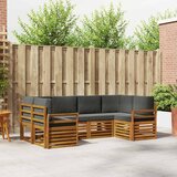  Set vanjskih sofa 6 kom. Prirodna i antracit Smeđa 245 x 130,5 x 73 cm | Shoptok.si