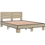  Okvir za krevet boja hrasta 140x200cm konstruirano drvo i metal | shoptok.hr