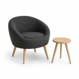 Atelier Del Sofa fotelja i bočni stočić cay seti anthracite | Eponuda.com
