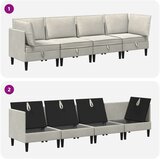  Komplet pohištva za dnevno sobo z blazino 4 pcs Krem Žamet, (5000272726) | Shoptok.si
