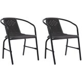 Maison Chic Vrtni stoli - Stol za vrt 2 kosa plastika, ratan in jeklo 110 kg JS1230, (21878748) | Shoptok.si