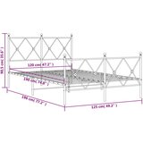 Metalni okvir kreveta uzglavlje i podnožje crni 120x190 cm | shoptok.hr