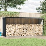  Vrtna ostava za drva pocinčani čelik 330 x 84 x 152 cm antracit | shoptok.hr