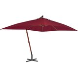  Konzolni vrtni suncobran s drvenim stupom 400 x 300 cm bordo | shoptok.hr