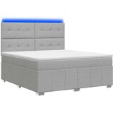  LED okvir za krevet s madracem Svjetlosiva 140 x 190 cm Tkanina | shoptok.hr