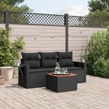  4-dijelni set vrtnih sofa od poliratana s jastucima crni | shoptok.hr
