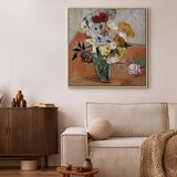  Slika - Vincent Van Gogh – Stilllife with Japanese vase roses and anemones 60x60 U prirodnom drvenom okviru | shoptok.hr