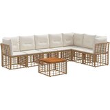  Zunanja garnitura za sedenje 8 pcs Naravna in krem bela, (5000271975) | Shoptok.si
