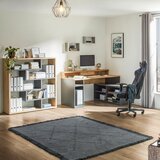 CARRYHOME kotna pisalna miza leseni material antracit, barve hrasta | Shoptok.si