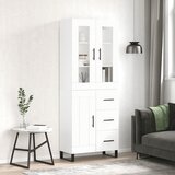 vidaXL Visoka omara bela 69,5x34x180 cm inženirski les | Shoptok.si