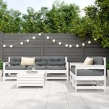  6-dijelni set vrtnih sofa bijeli od masivne borovine | shoptok.hr