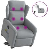  Električni masažni naslonjač na podizanje tkanina svjetlosivi | shoptok.hr